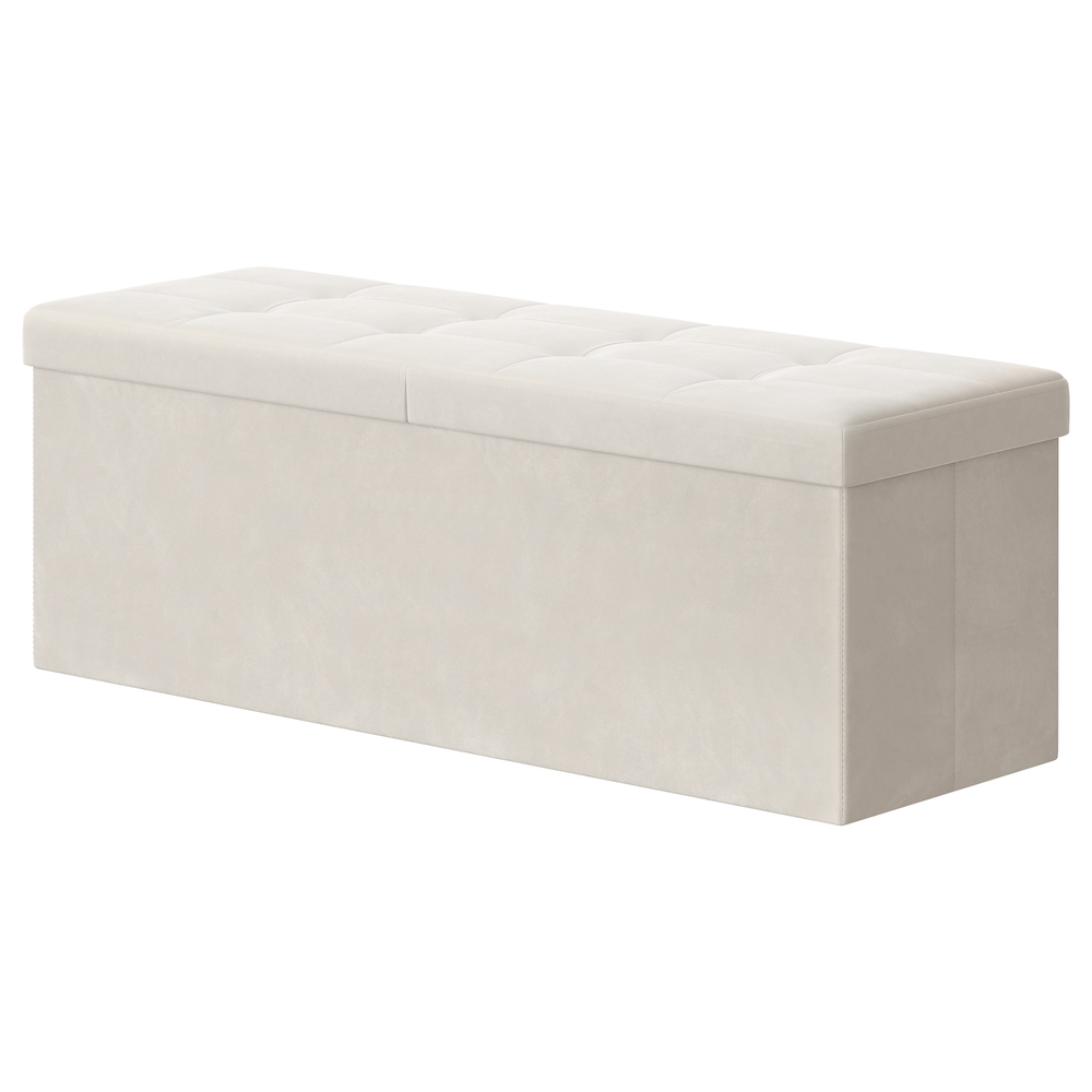 Panipaigaga pink kaanega, valge, MDF ja samet, 38 x 110 x 38 cm, kandevõime 300 kg
