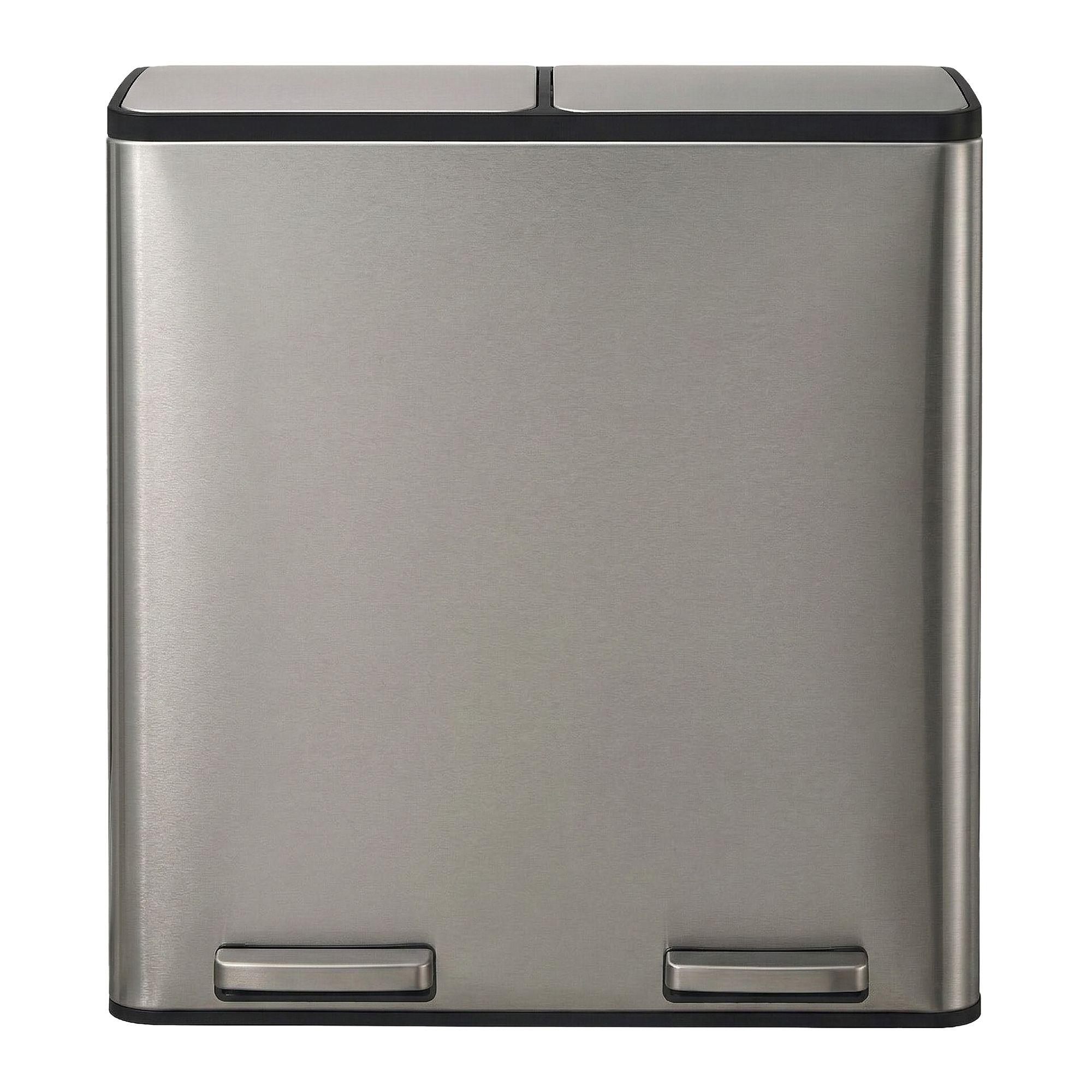 Šiukšliadėžė su 2 skyriais, 2 x 30 l, pedalinis dangtis, soft-close, sidabrinė