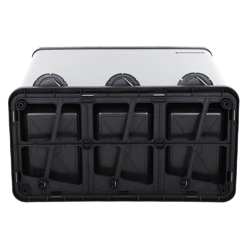 Atkritumu šķirošanas tvertne, 54 l, 3 x 18 l, nerūsējošais tērauds, sudraba krāsā - Image 5