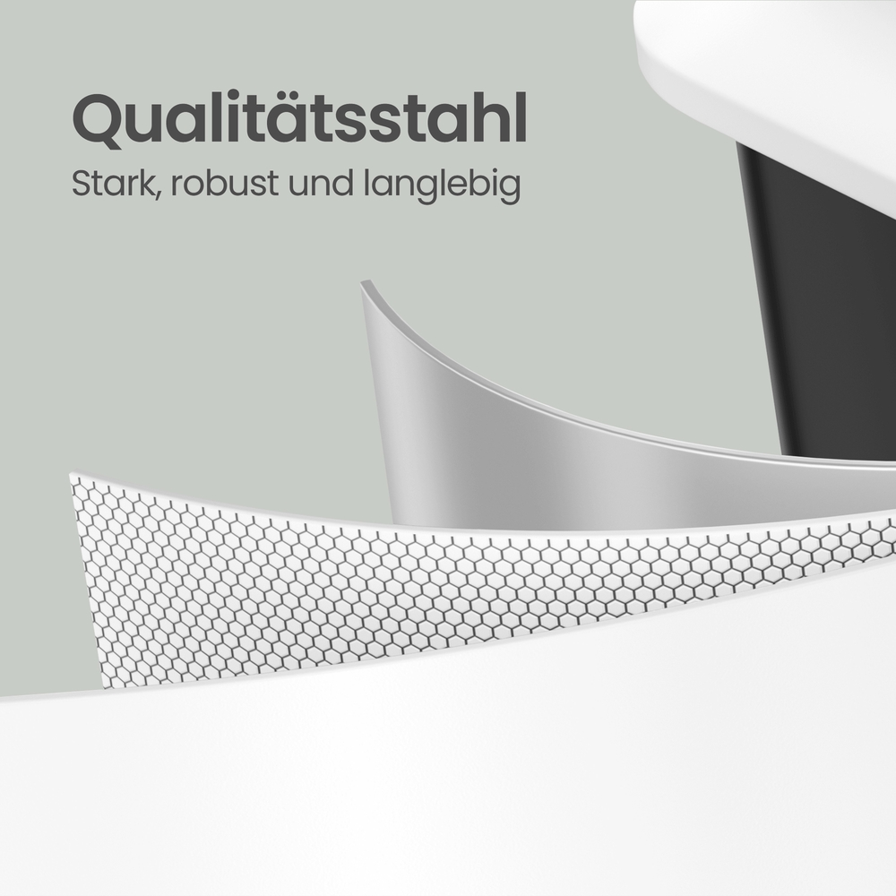 Jätteiden lajitteluastia 3 x 15 l sisäastioilla, terästä, valkoinen, 60,5 x 38,8 x 42,7 cm - Image 7