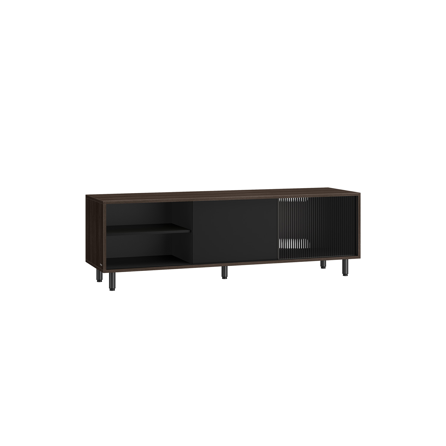 TV spintelė iki 60 colių televizoriui, 140 x 39 x 45 cm, ruda-juoda, stiklas ir plienas