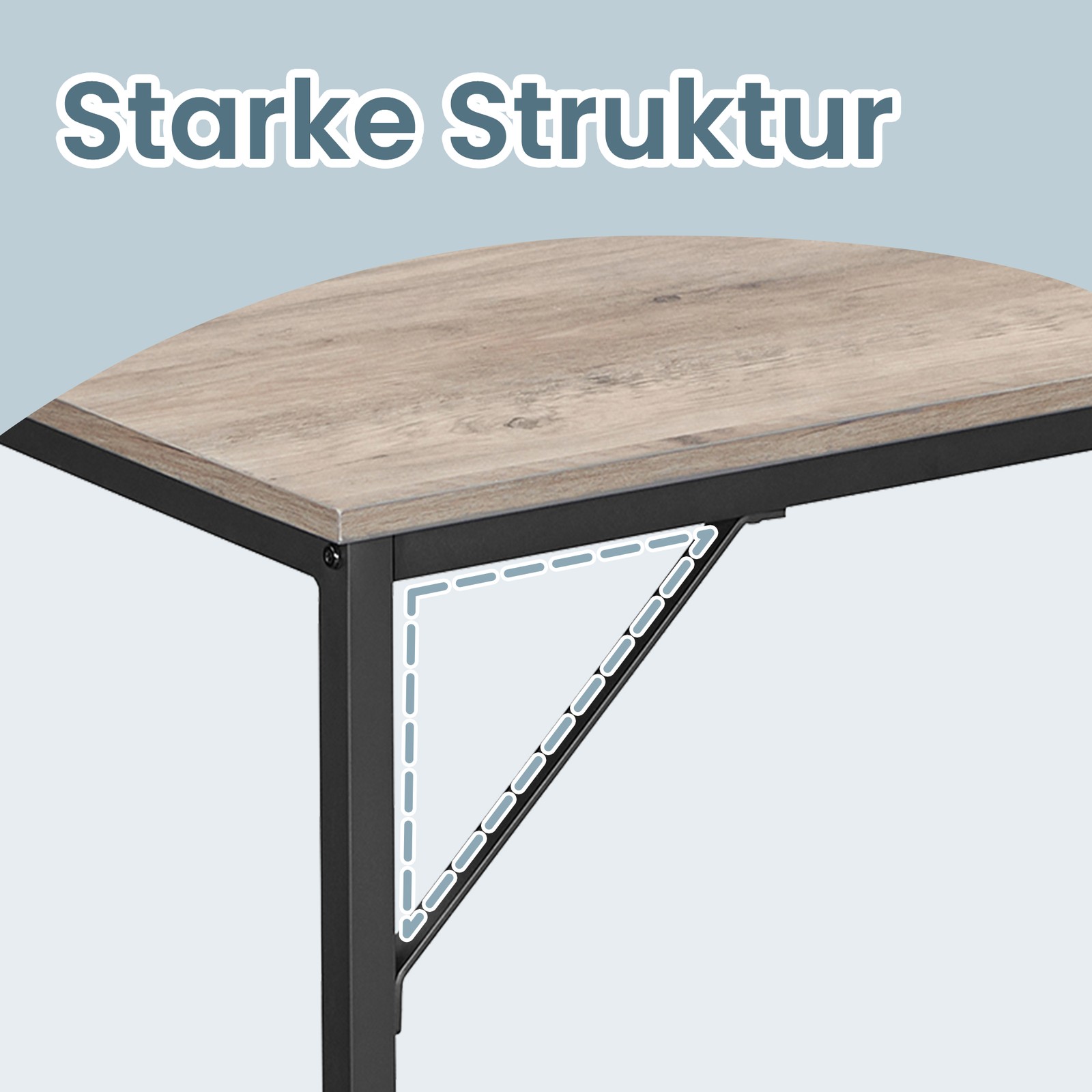 Arvutilaud kodukontorisse, 100 x 50 x 75 cm, puitlaastplaat ja teras, greige-must - Image 6