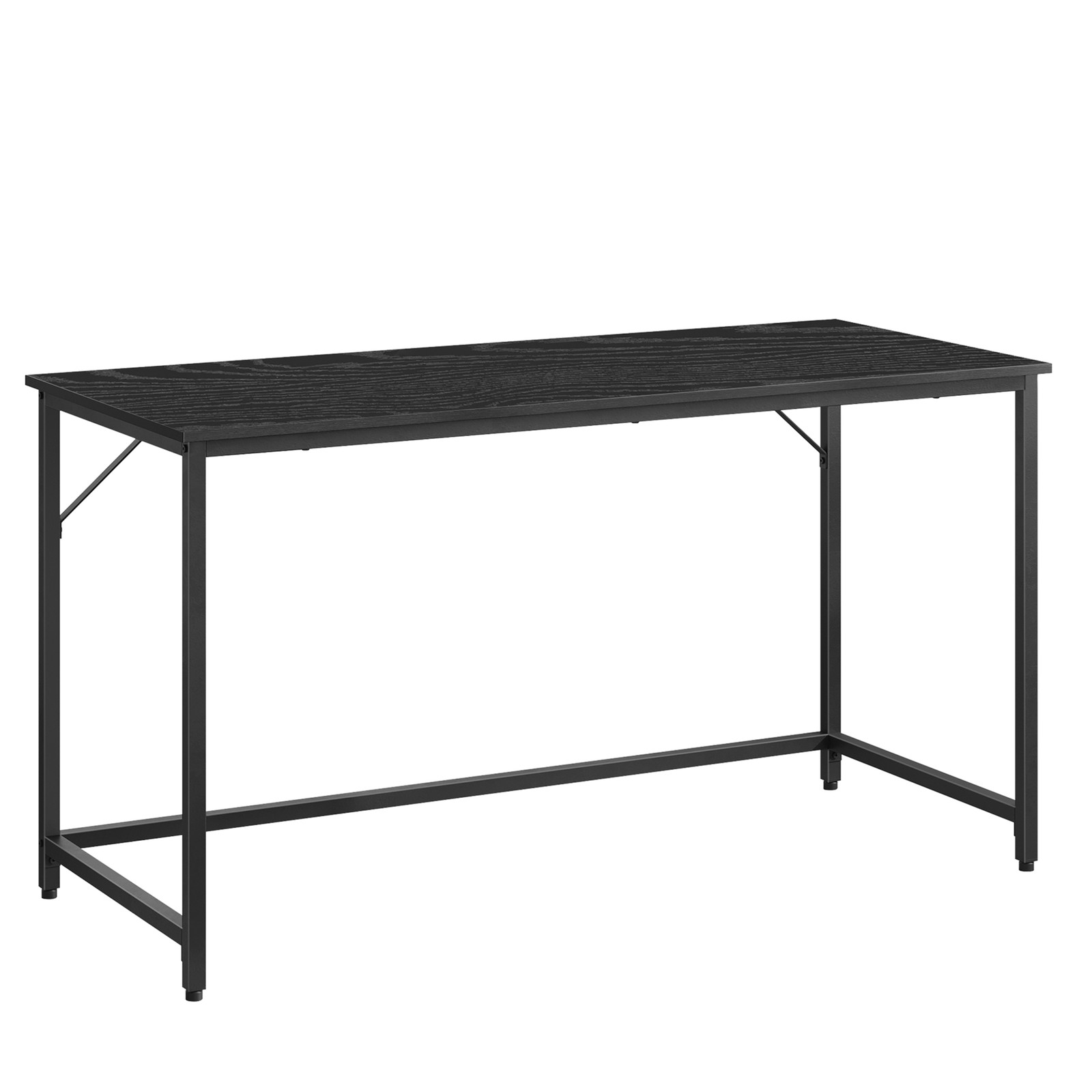 Arvutilaud, must, puitlaastplaat ja teras, 135 x 60 x 75 cm
