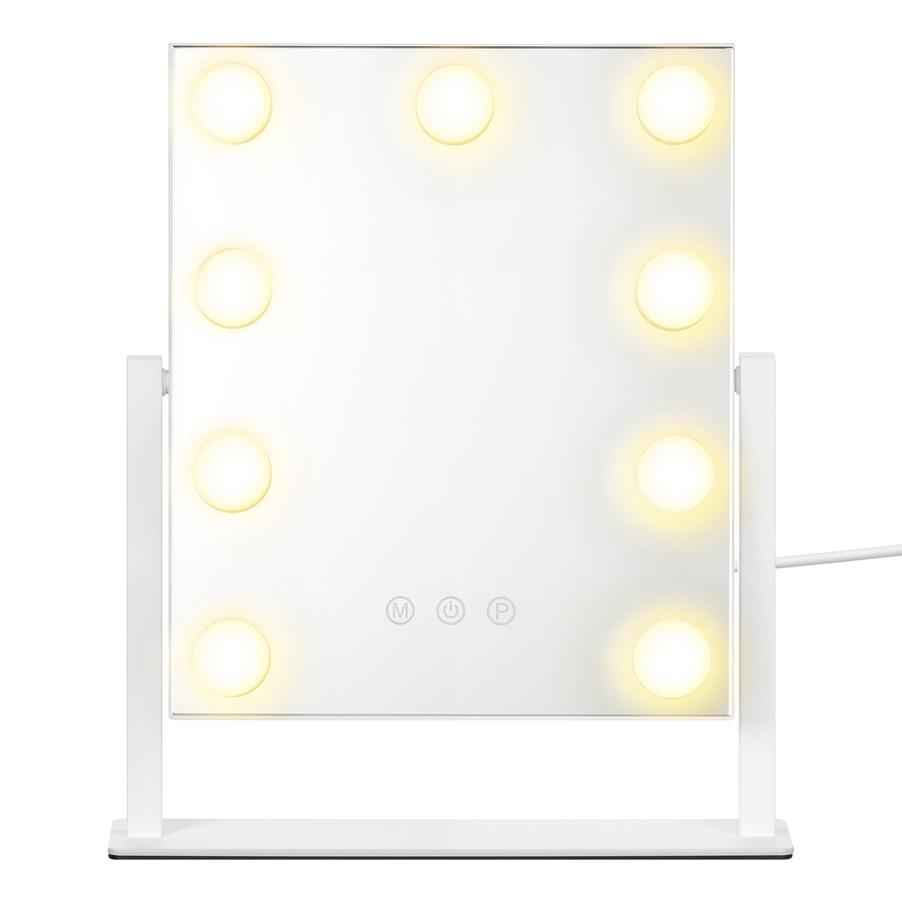 Valgustusega kosmeetikapeegel 15 LED-pirniga, puutetundlik juhtimine, valge, 58 x 43 cm