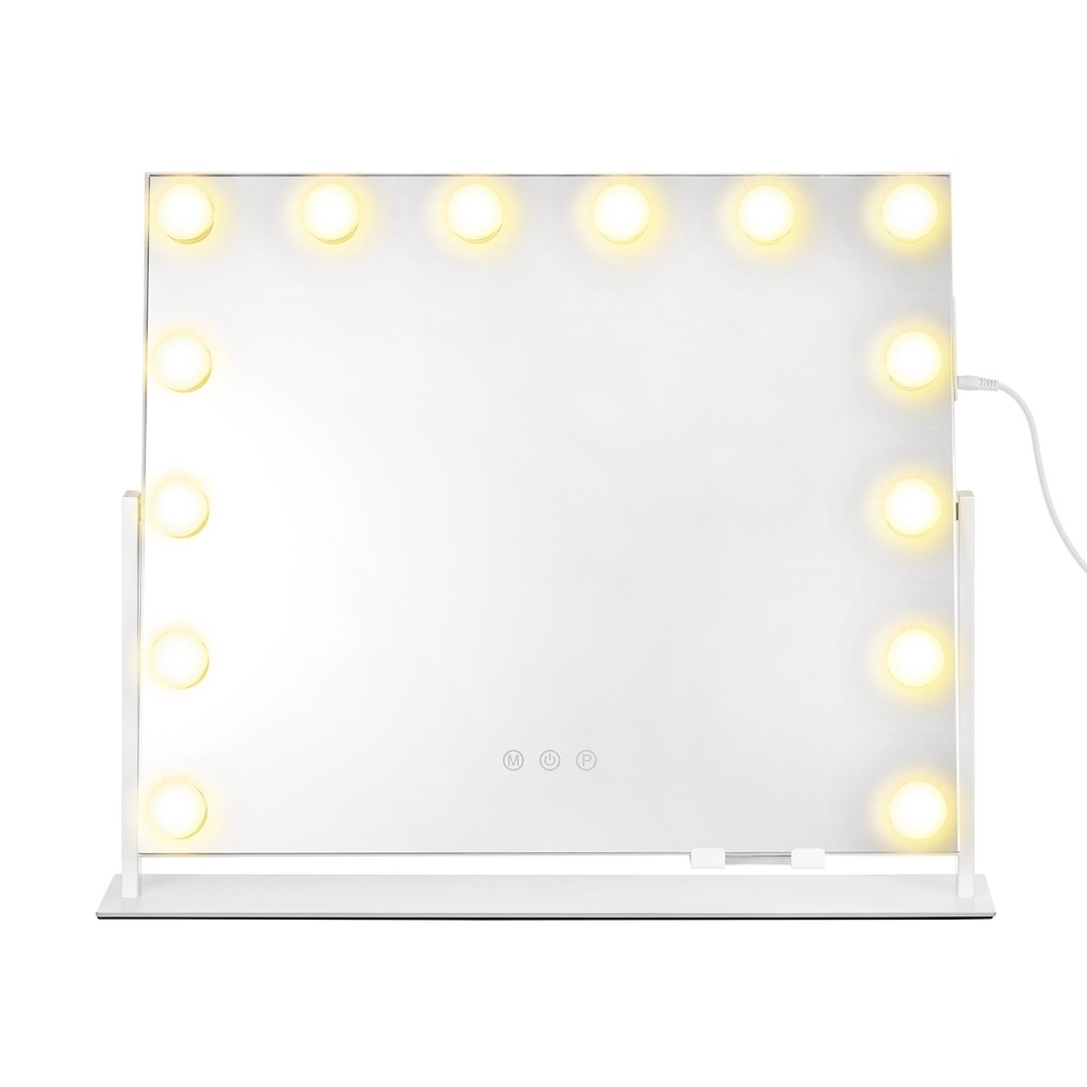 LED-valgustusega meigipeegel, 3 valgusvärvi, valge, 10 x 55 x 45 cm