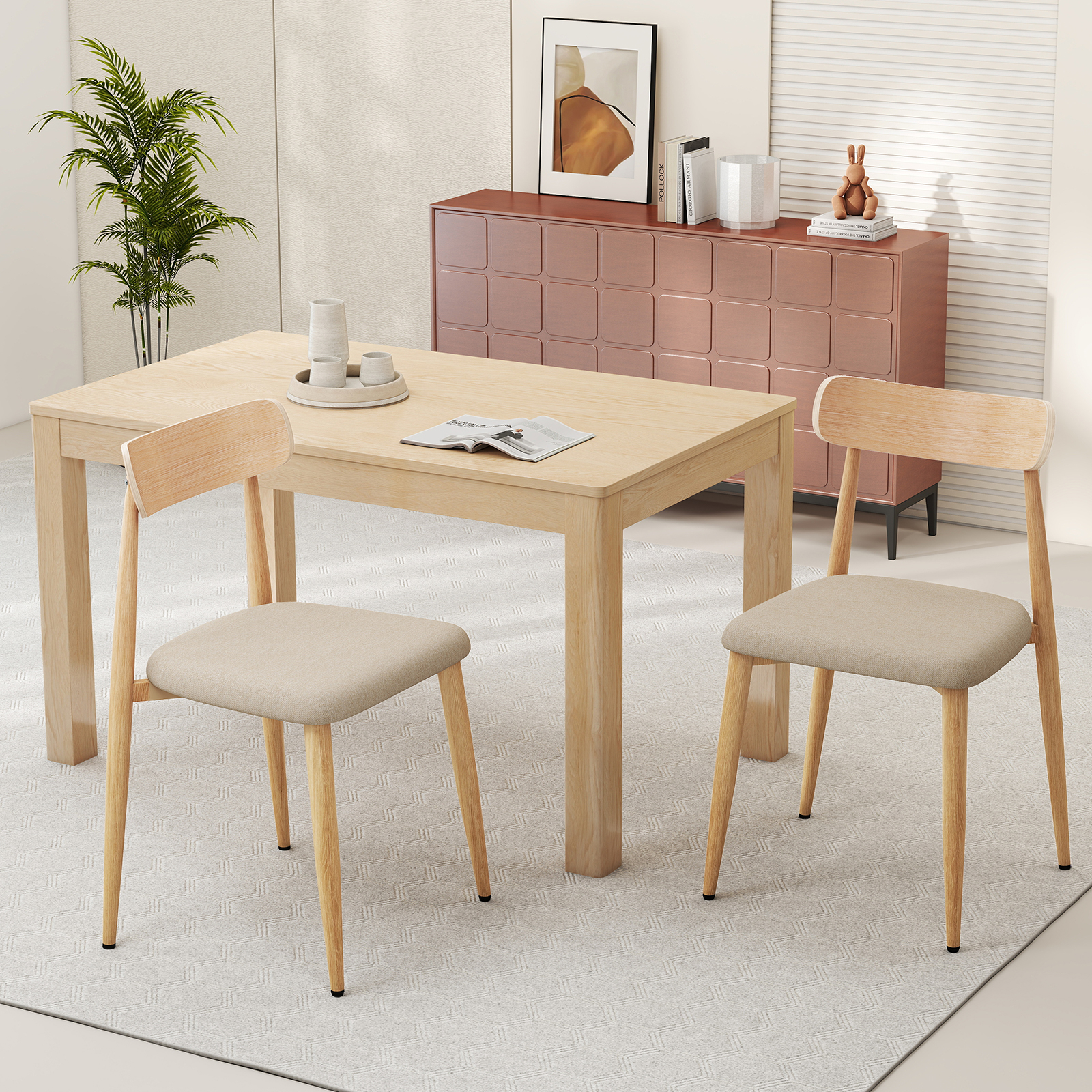 2 kpl modernit ruokatuolit pellavaverhoilulla RTJV12940OA - Image 2