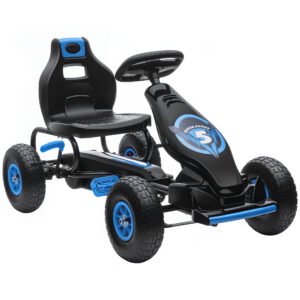 Laste pedaalidega gokart, sinine + must, 121 x 58 x 61 cm