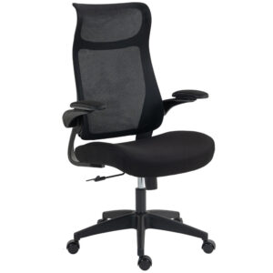 Ergonominė biuro kėdė su 3D porankiais, tinklo audinys, juoda, 108-118 cm