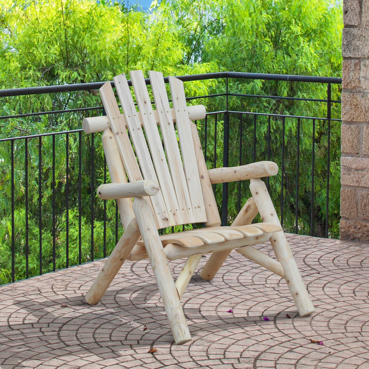 Adirondack dārza krēsls ar roku balstiem, dabīga, 83 x 68 x 101 cm - Image 8