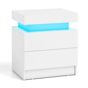 Öökapp 2 sahtli ja LED-valgusega, valge