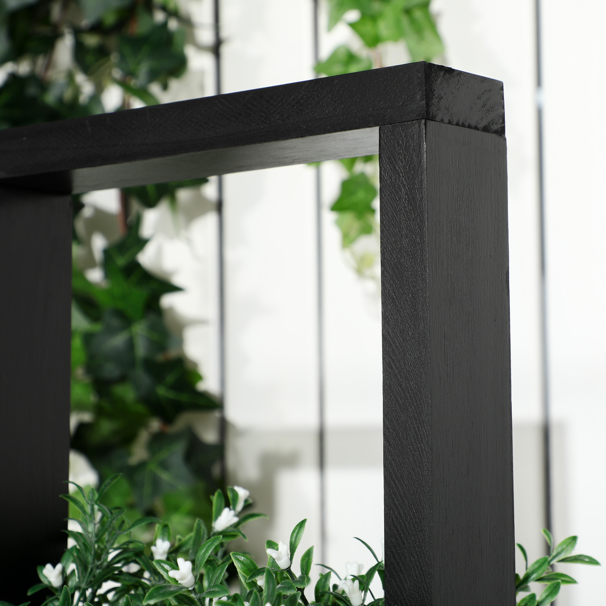 Modulaarinen istutuslaatikkoyhdistelmä jalustalla, musta, 90 x 45 x 170 cm - Image 8