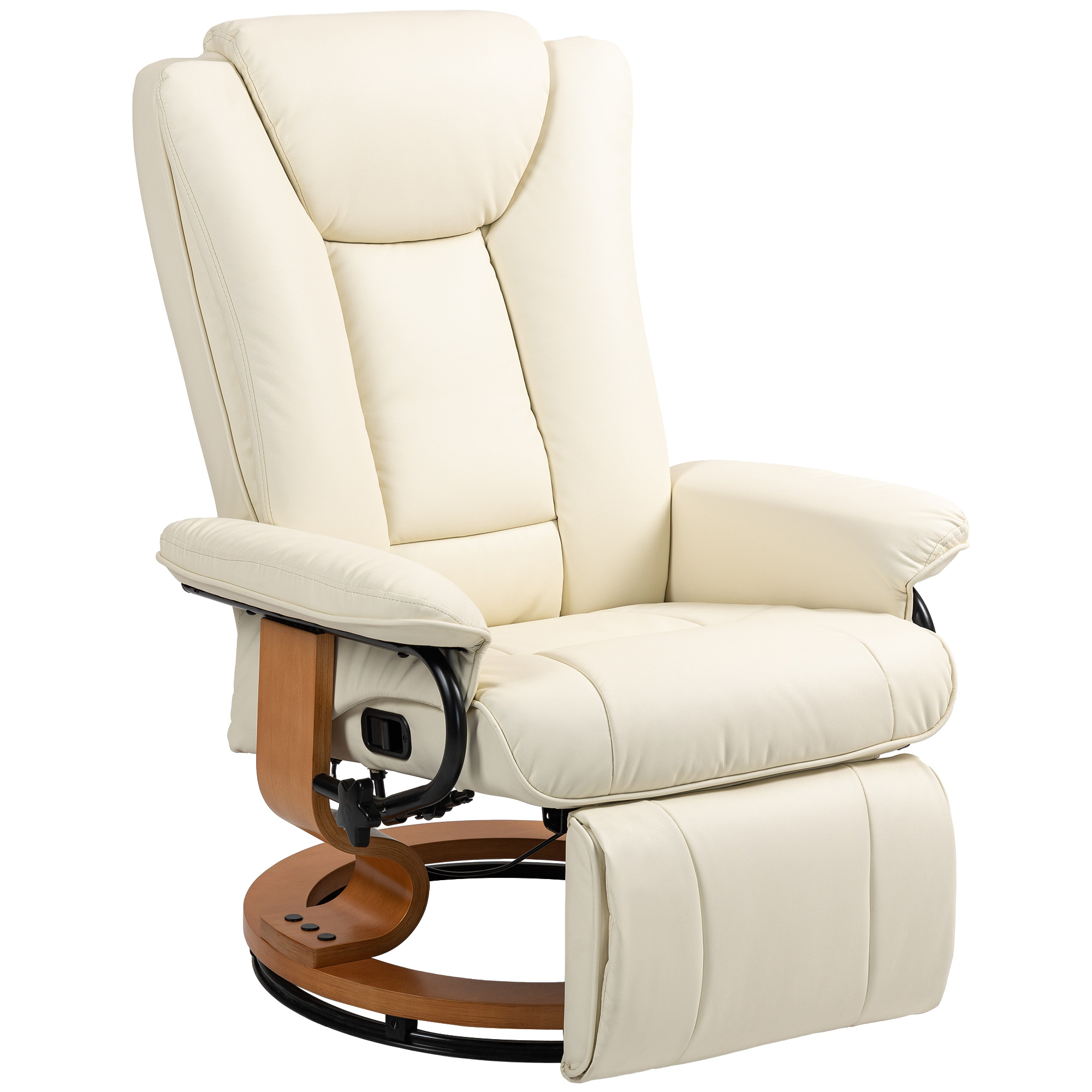 Recliner-kiiktool, kunstnahk, kreemvalge, kuni 150 kg
