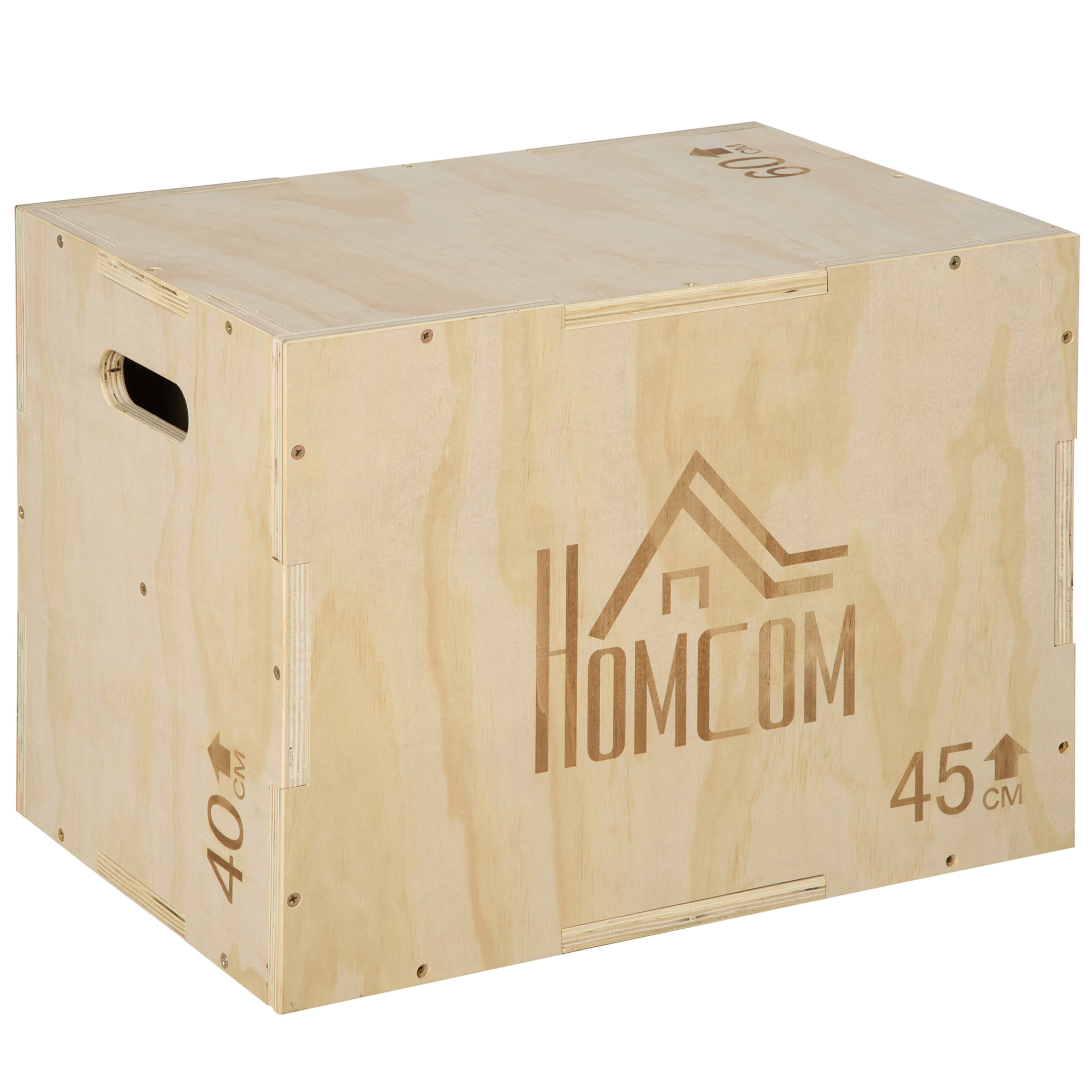 Plyo box puidust, 45 x 40 x 60 cm, naturaalne puit