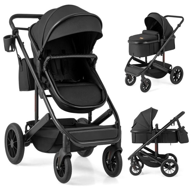 3-in-1 saliekams bērnu ratiņš, melns - Image 2