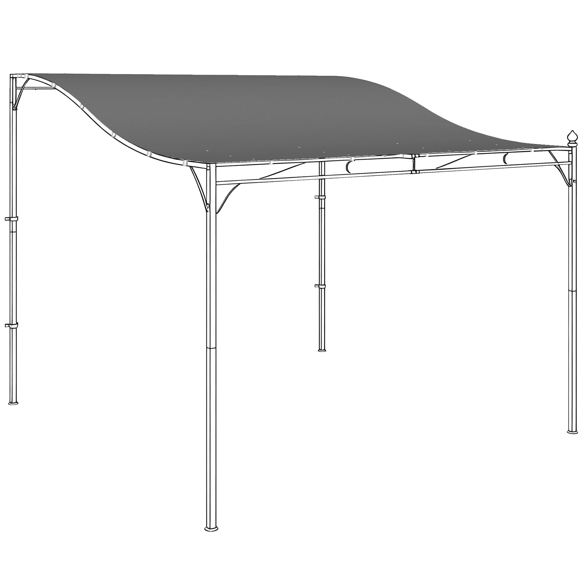 Pergolas rezerves jumts, 298 x 293 cm, tumši pelēks
