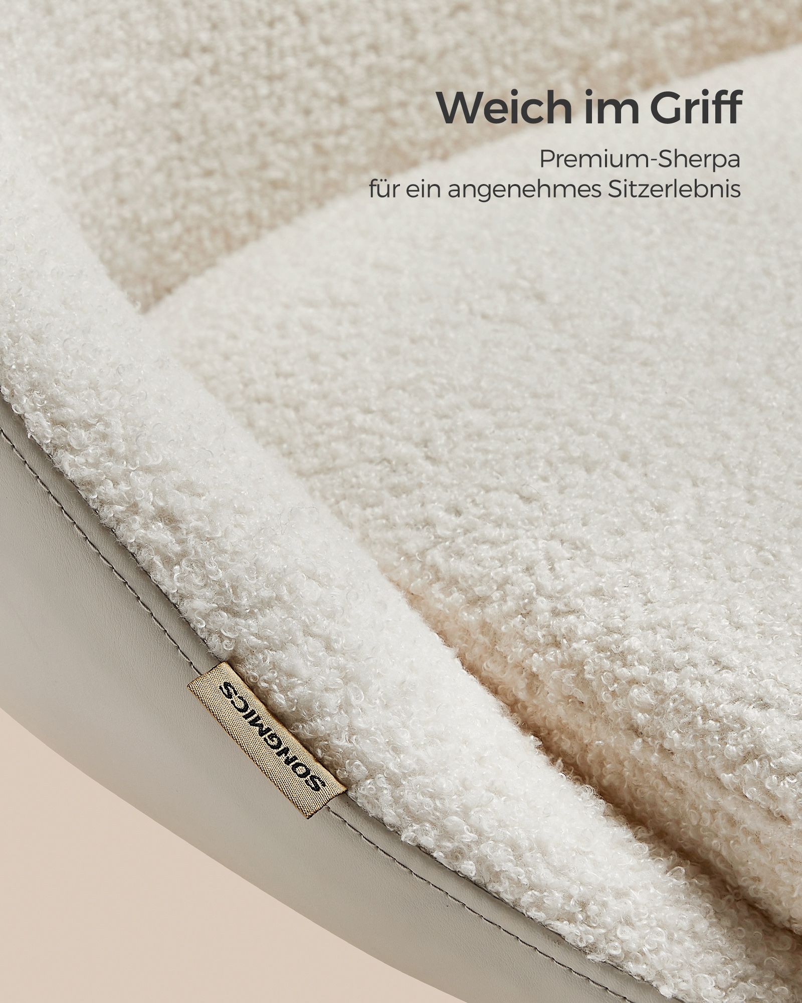 Kotitoimistotuoli cappuccino-beige ja luonnonvalkoinen, 56 x 60 x 83,3–93,3 cm - Image 4