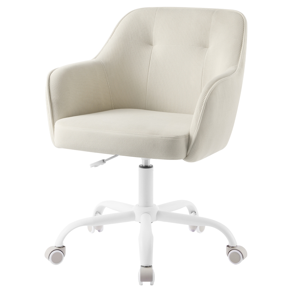 Biroja krēsls ar regulējamu augstumu, grozāms, bēšs, 64 x 64 x 80–90 cm