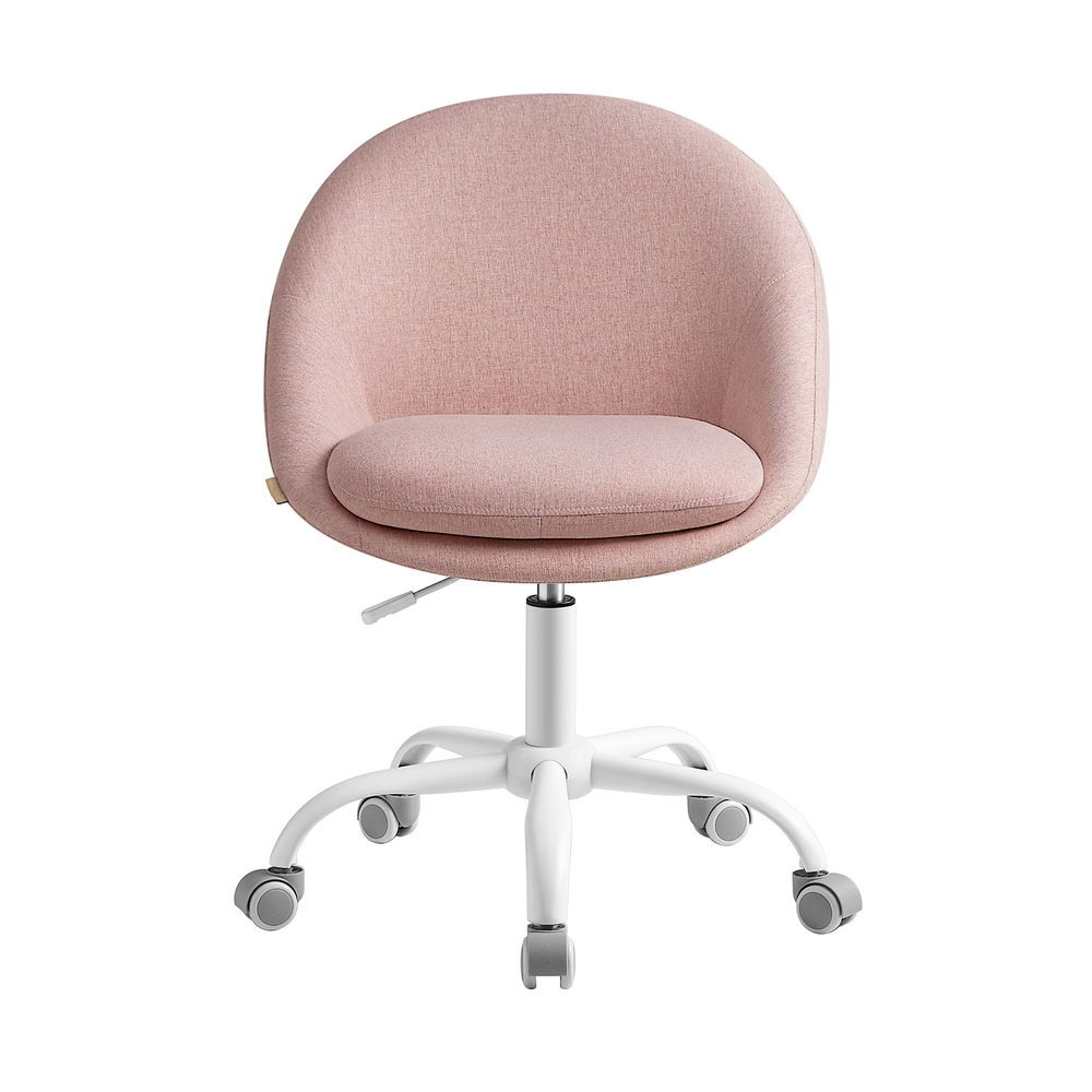 Roosa tualettlaudade tool puuvilla-linasegust kangaga, reguleeritava kõrgusega, 60 x 60 x 80–90 cm