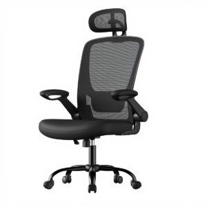 Ergonominė biuro kėdė su tinkline atrama, supimo funkcija, juoda, 62 x 62,4 x 120,4 cm