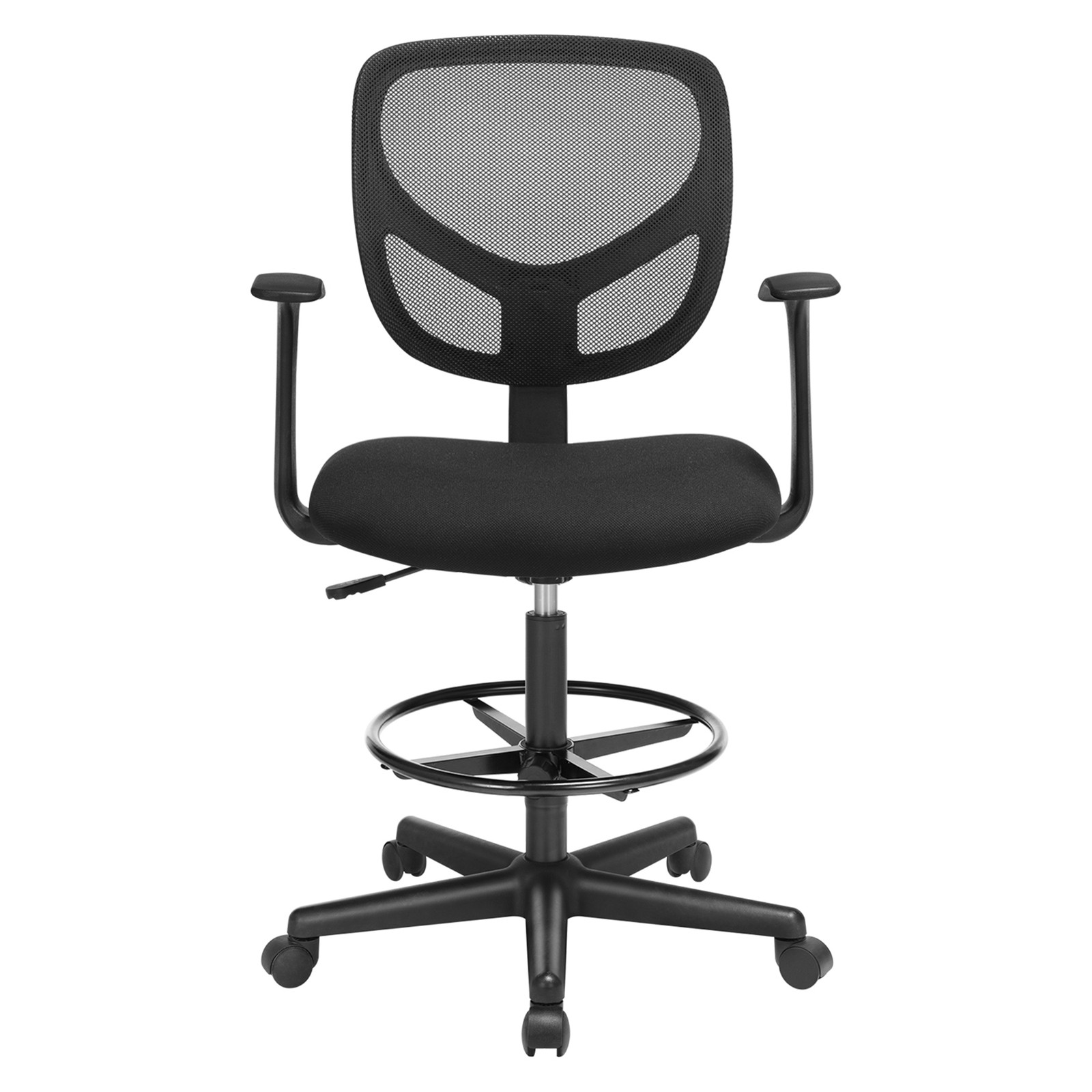 Töötool jalatoe ja käetugedega, must, 64 x 64 x 102,2-120,2 cm, kandevõime 120 kg