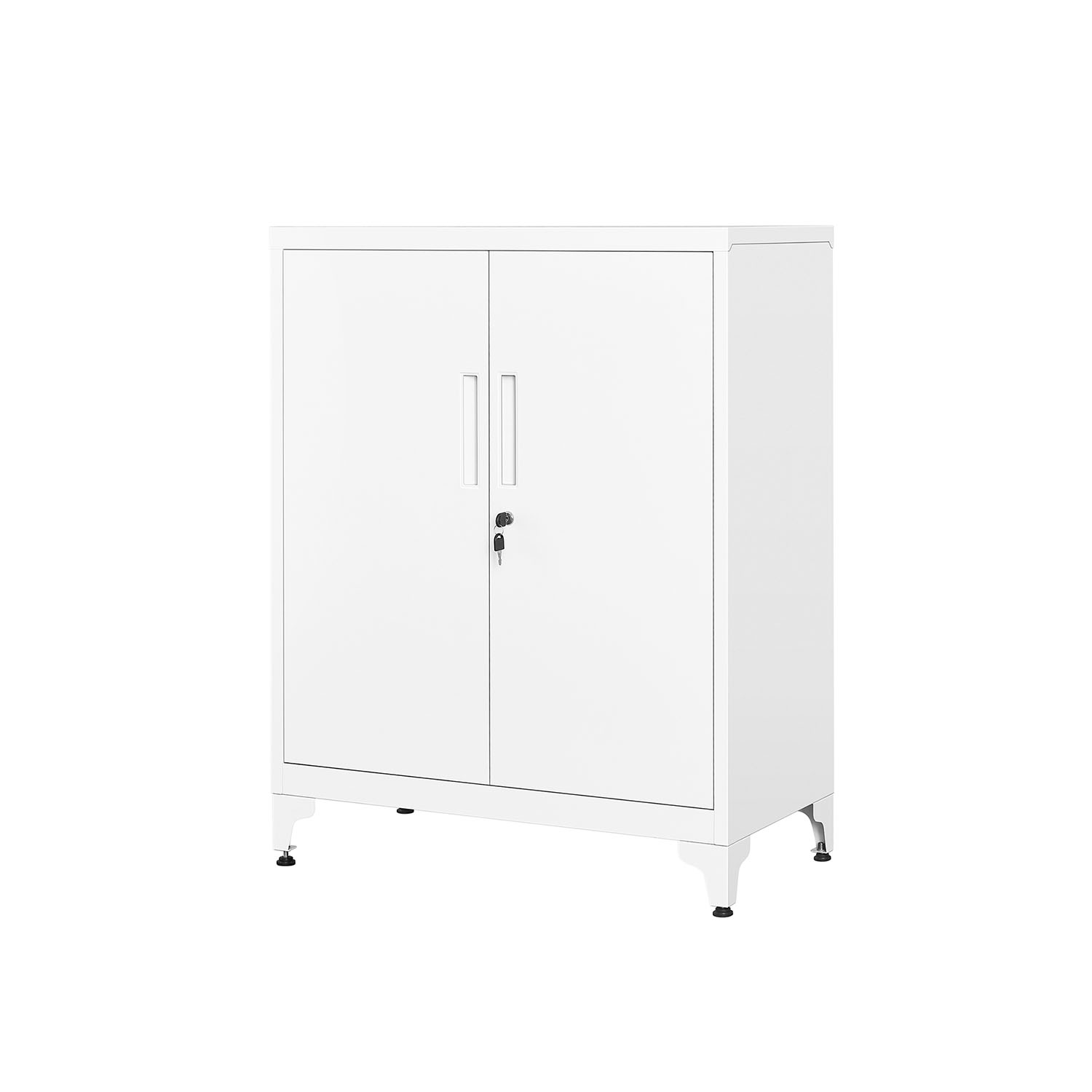 Lukittava toimistokaappi 2 ovella, teräs, mattavalkoinen, 40 x 80 x 90 cm