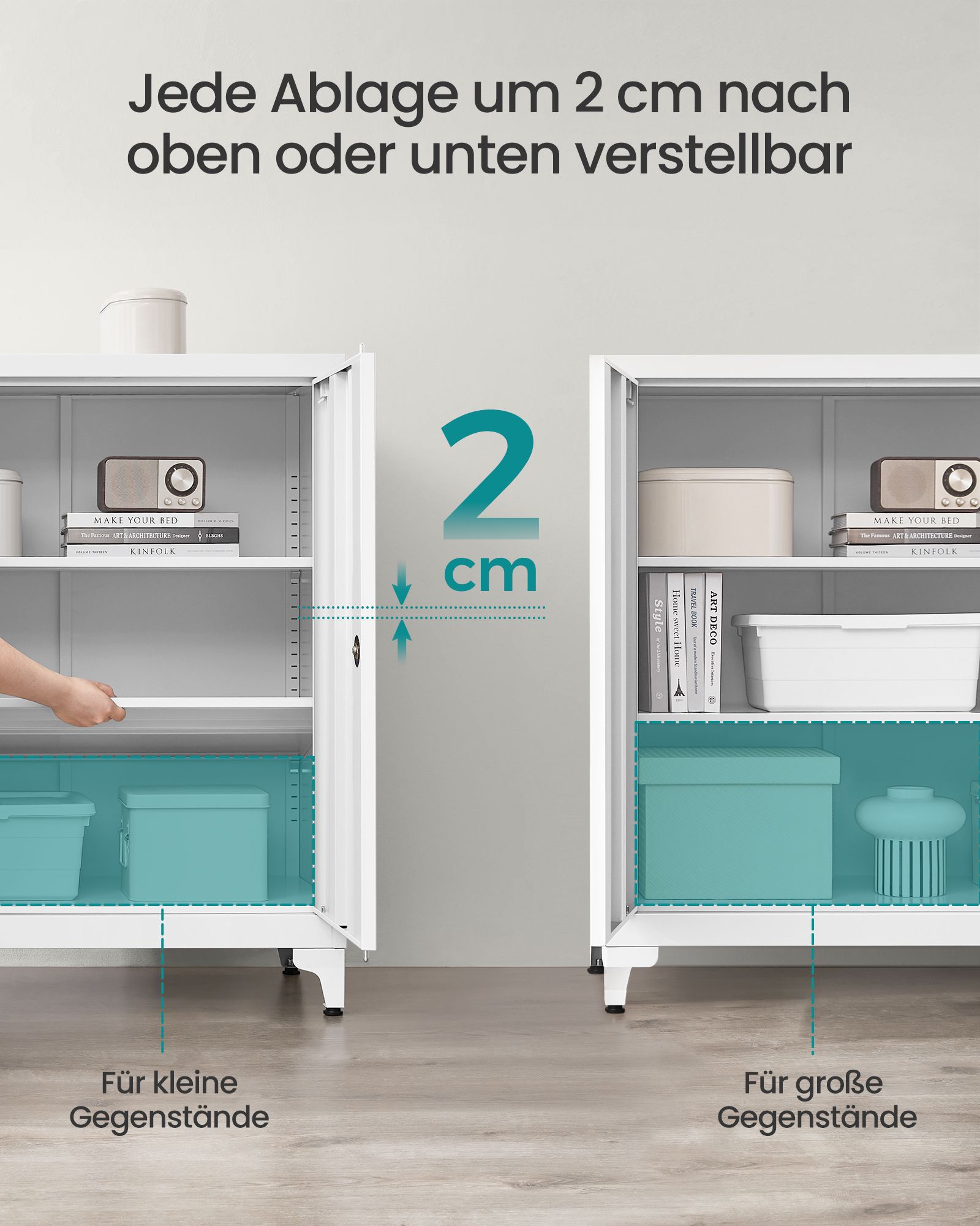 Lukittava toimistokaappi 2 ovella, teräs, mattavalkoinen, 40 x 80 x 90 cm - Image 4