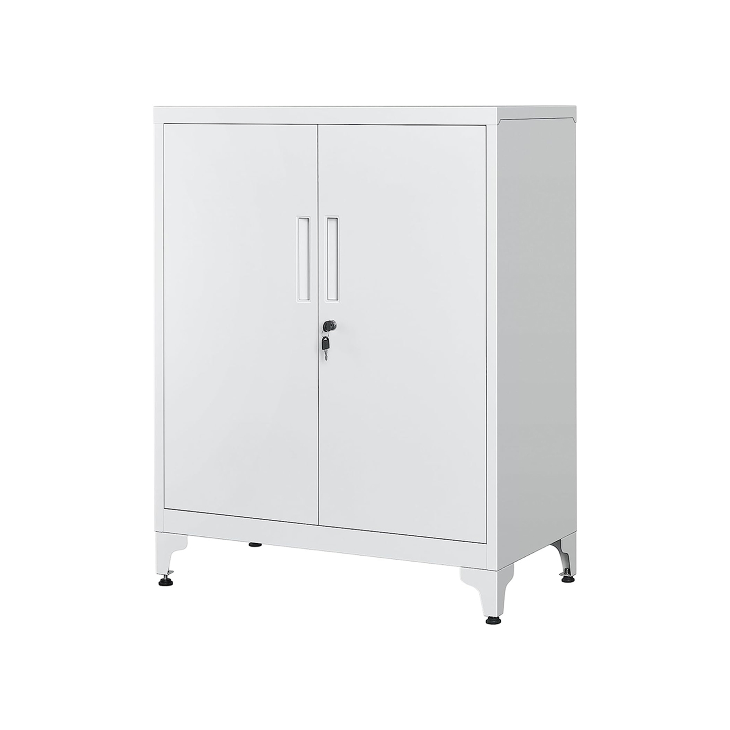 Lukittava teräksinen asiakirjakaappi 2 ovella, matta harmaa, 40 x 80 x 90 cm
