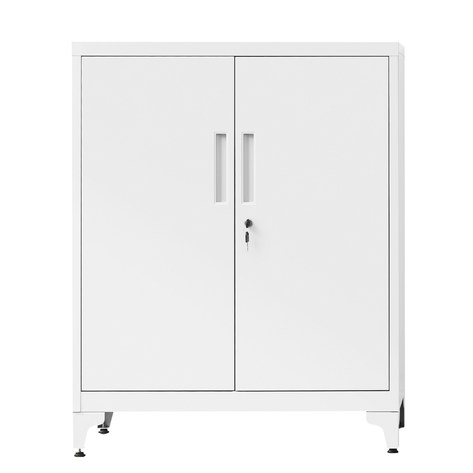 Lukittava säilytyskaappi 2 ovella, metallia, valkoinen, 40,2 x 80,1 x 99 cm - Image 2