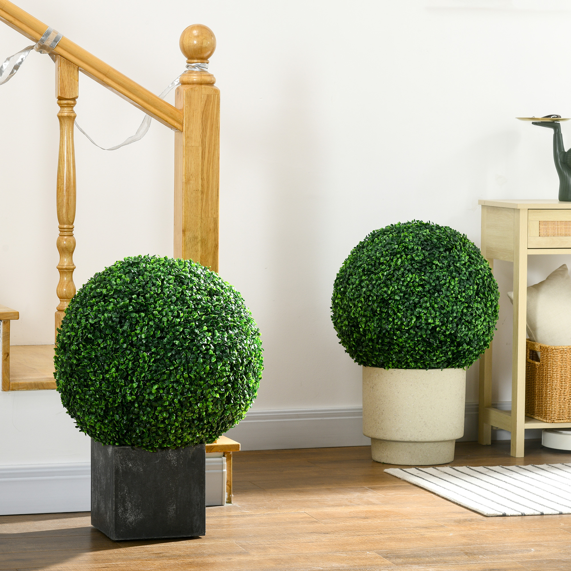 2 vnt dirbtinių buksmedžio rutulių rinkinys, žalia, Ø 50 cm - Image 2