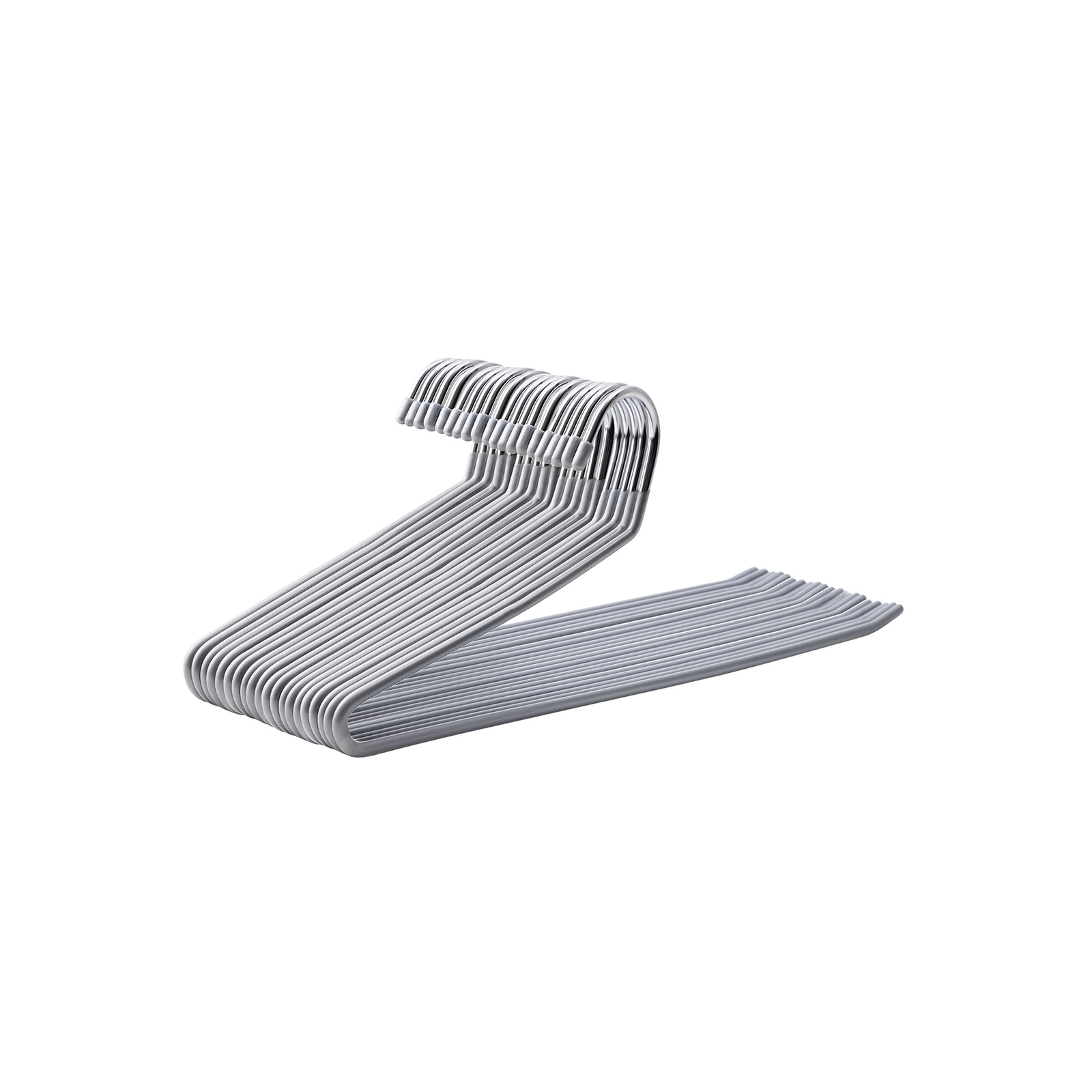 Püksipuu, 20 tk, hall, metallist PVC-kattega, 38 x 14,5 x 0,5 cm