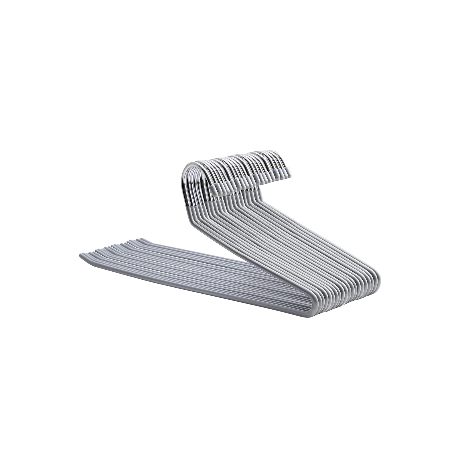 Housuhenkarit, 20 kpl, harmaa, metallia PVC-pinnoitteella, 38 x 14,5 x 0,5 cm - Image 2