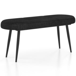 113 cm polsterdatud pingi pehme istmega, must