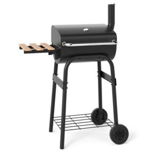 Tünnigrill termostaadiga ja kokkupandava lauaga must