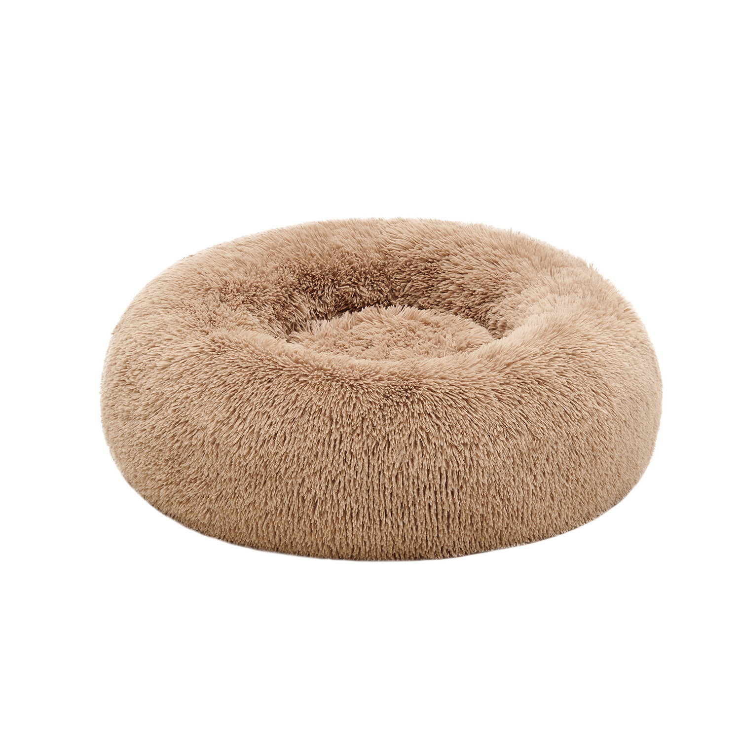 Lemmiklooma ase donut-kujuline, 70 x 20 cm, plüüs, kaamelipruun