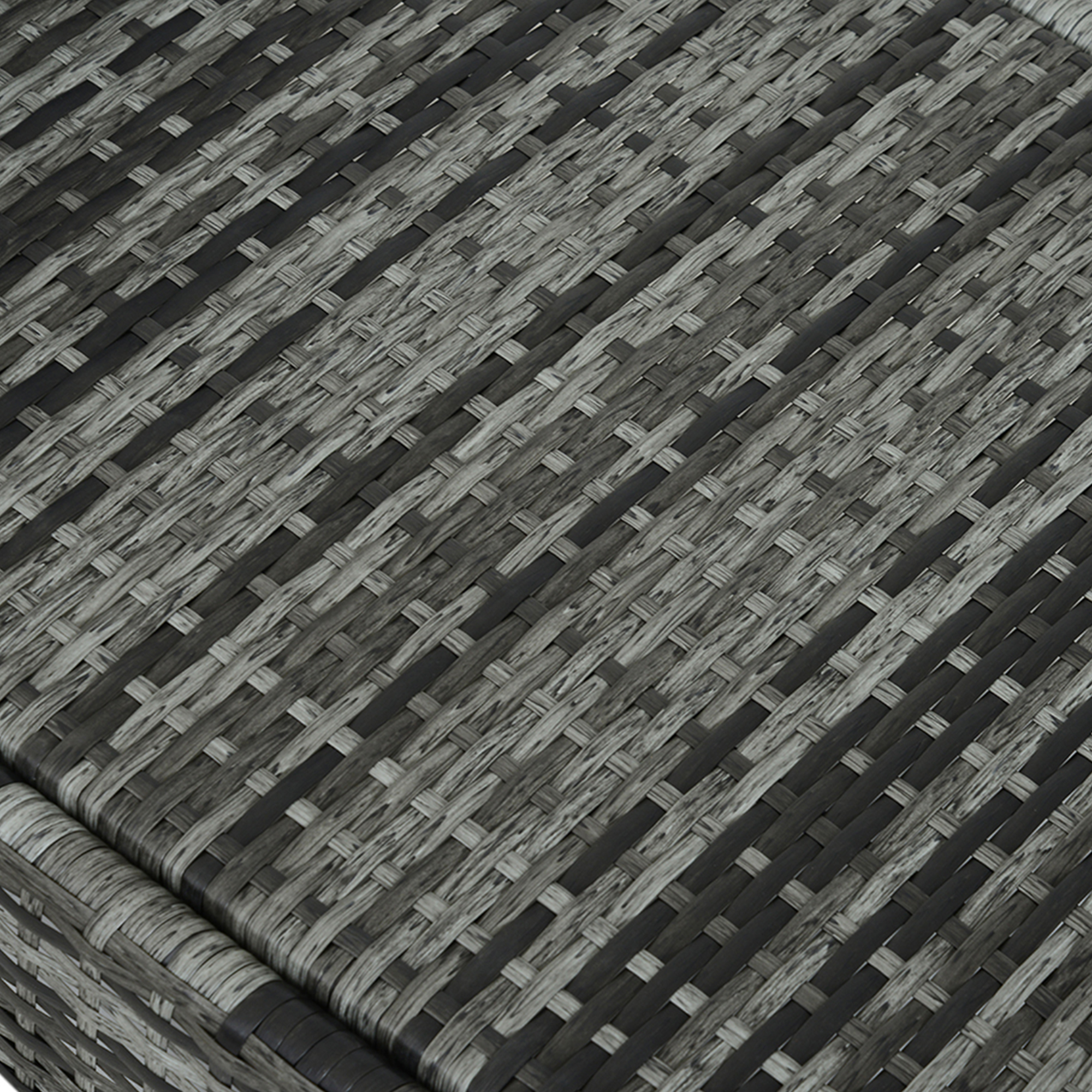 Gultas su pagalve, reguliuojamas atlošas, metalo rėmas, poliratanas, pilkas, 200 x 73 x 103 cm - Image 9