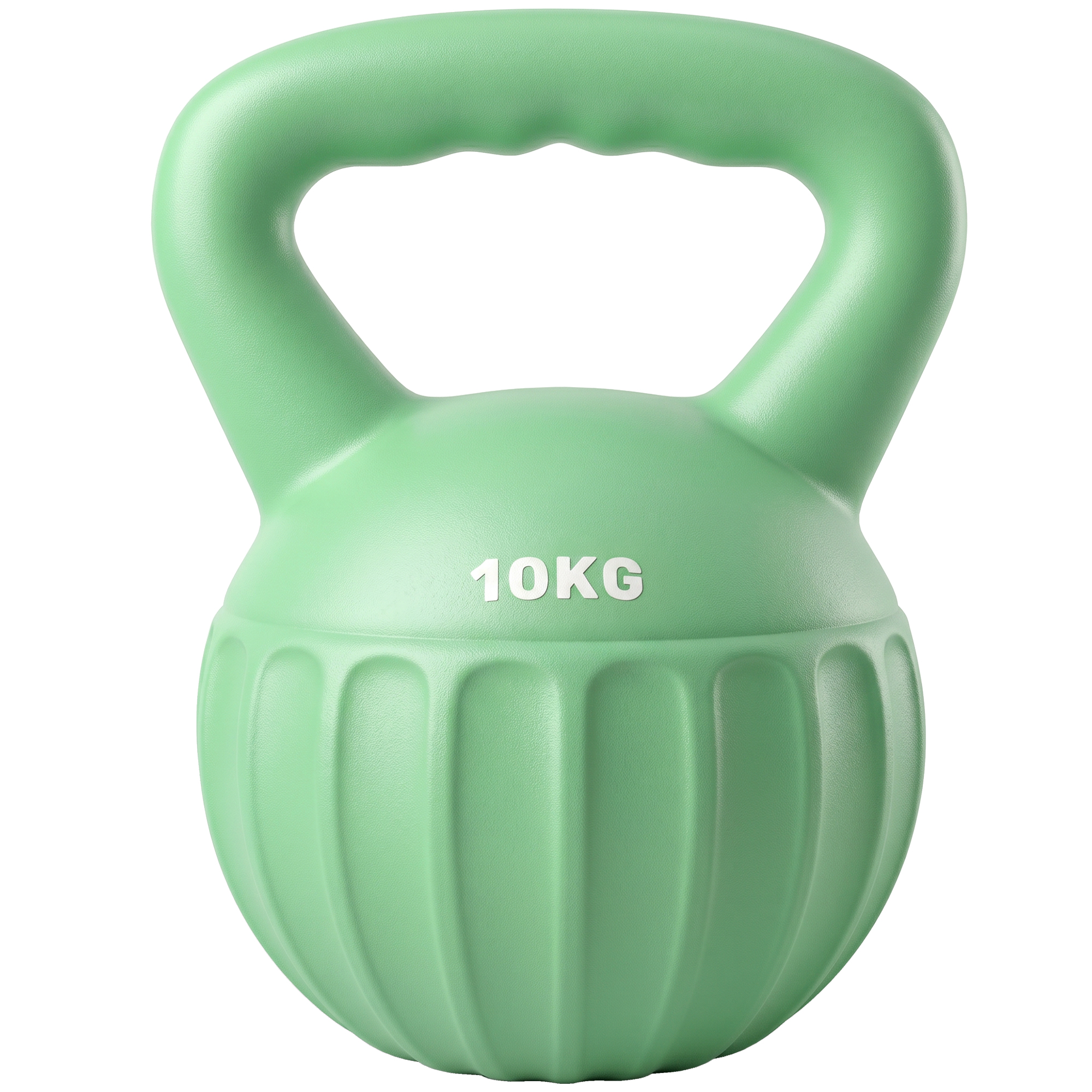 Kettlebell 10 kg, roheline, plast, liivtäide, 21 x 21 x 27 cm
