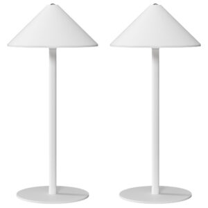2 tk LED-laualamp USB-kaabliga, puutetundliku lülitiga, metallist, valge