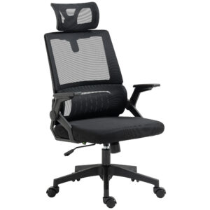 Biroja krēsls, regulējams augstums, 1 galvas balsts, melns, 60 x 61 x 104,5-121,5 cm