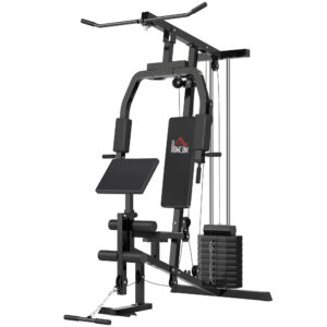 Mitmefunktsiooniline kodune treeningjaam, must, 148 x 108 x 207 cm, 45 kg raskused