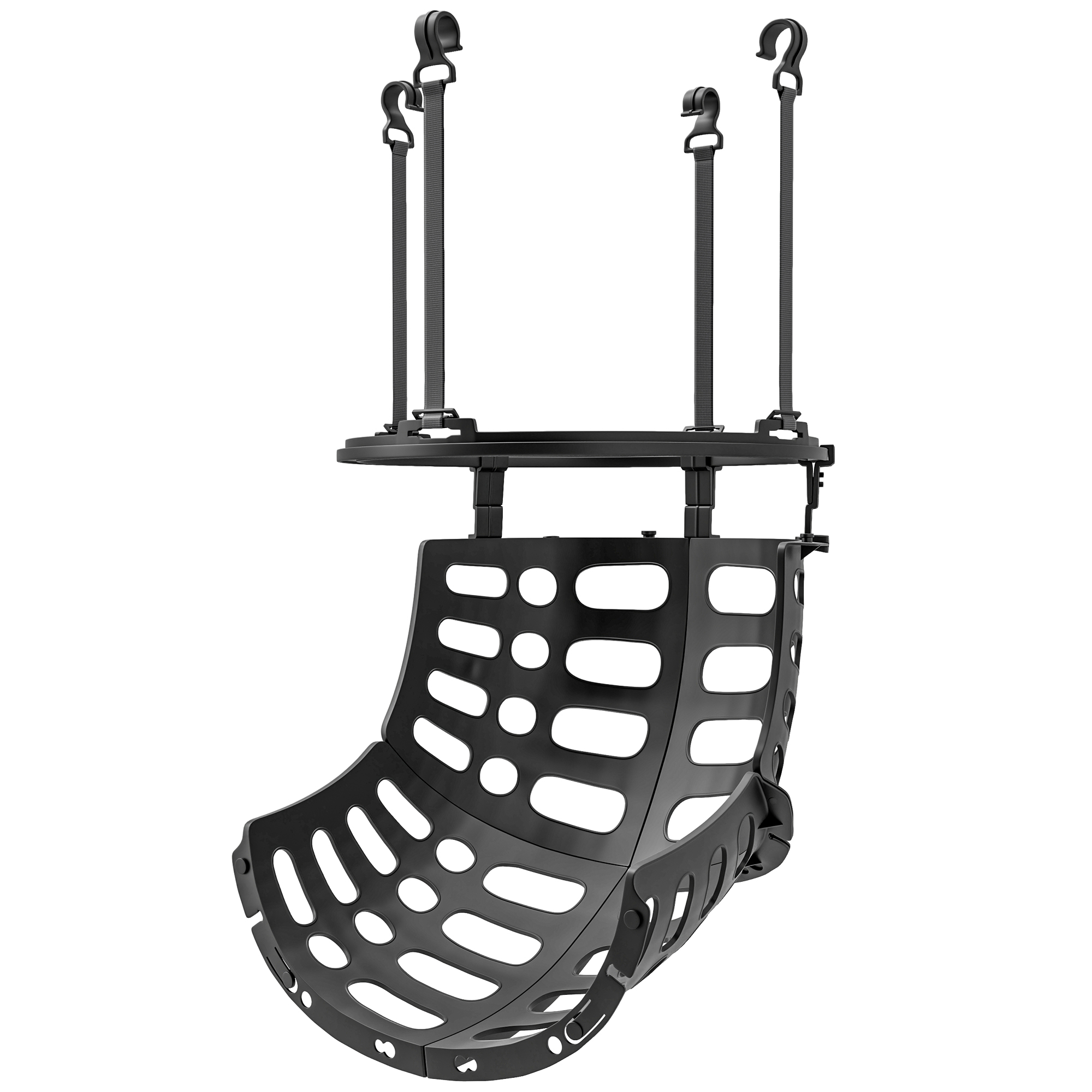 Basketbola bumbas atgriezējs, regulējams augstums, 360° grozāms, plastmasa, melns, 35,6 x 35,6 x 75,5 cm