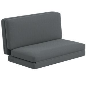 3-in-1 kokkupandav lounge-sohva, külalismadrats, jagatav, 138 cm lai, tumehall