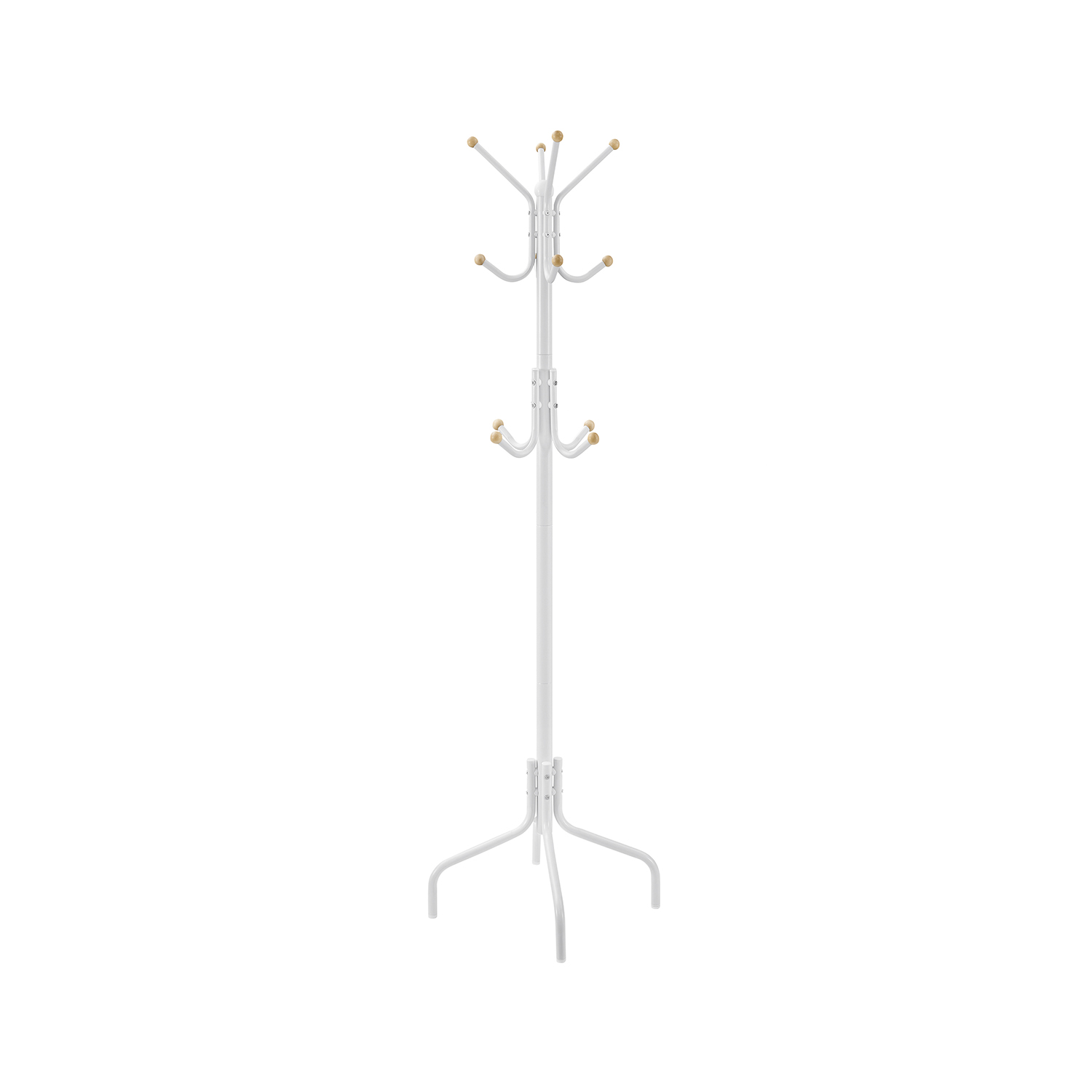 Valge metallist nagi 12 konksuga, 55 x 55 x 180 cm