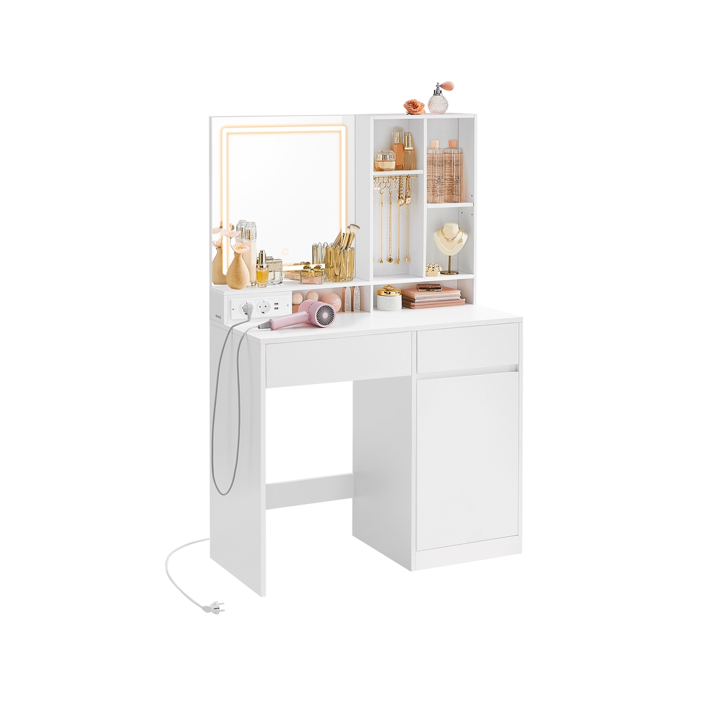 Jumestuslaud LED-valgustusega, 90 x 40 x 138 cm, valge