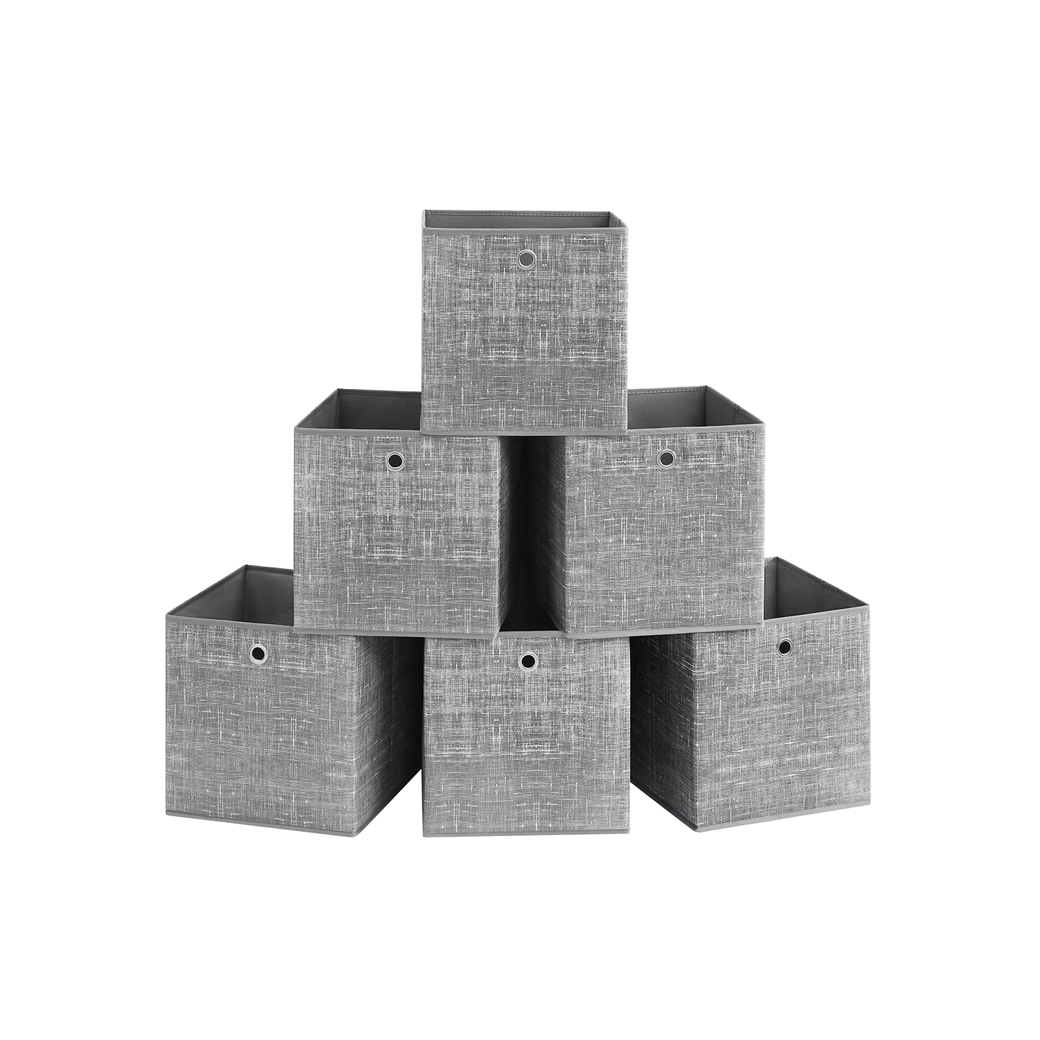 Hoiukastid, 6 tk, 33 x 33 x 33 cm, hallikirju, lausriidest