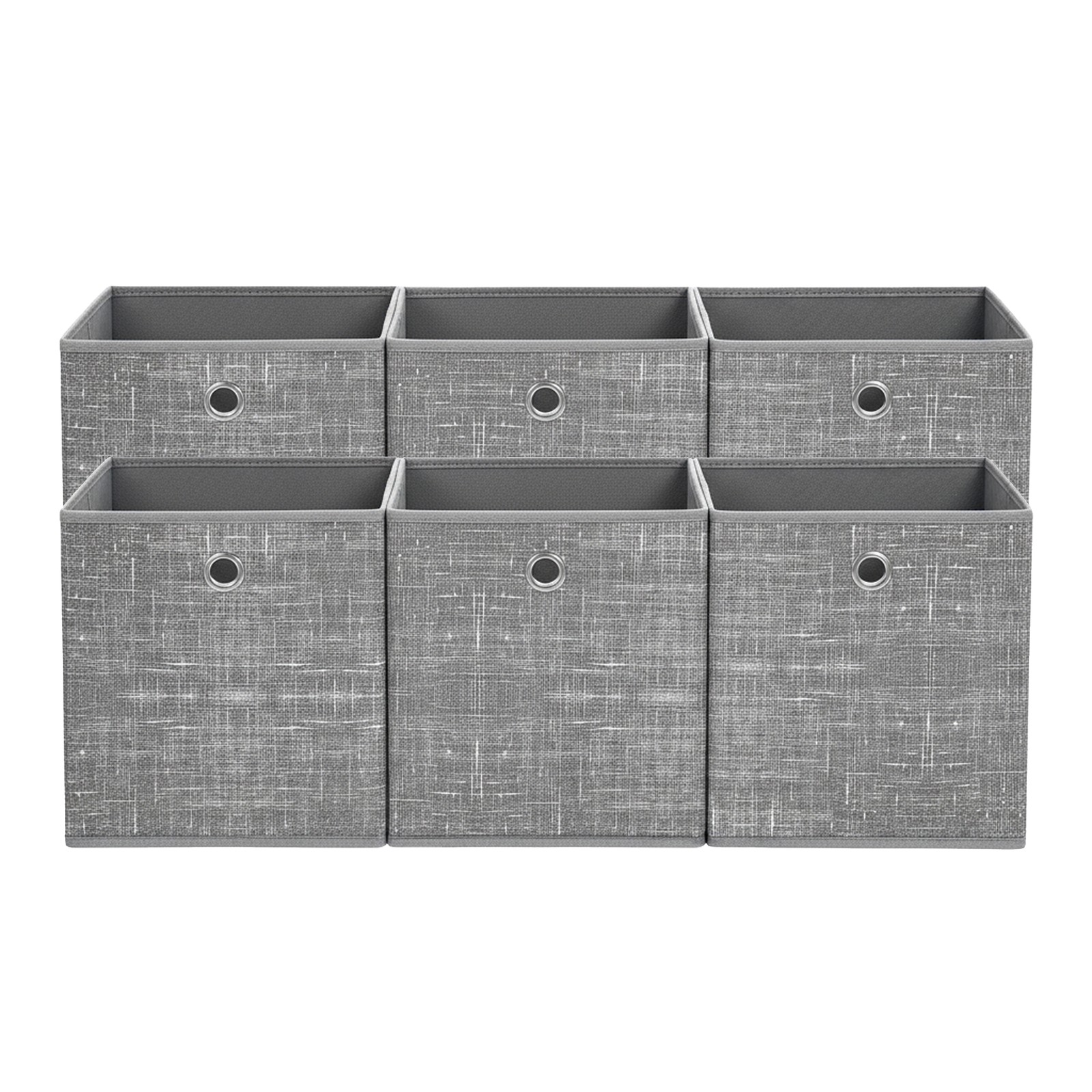 Hoiukastid, 6-osaline komplekt, lausriidest, hallid, 26 x 26 x 28 cm