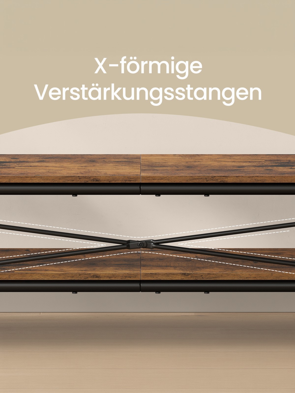 Drēbju statīvs ar 2 plauktiem un 6 S veida āķiem, tērauds, 45 x 138 x 160 cm - Image 3