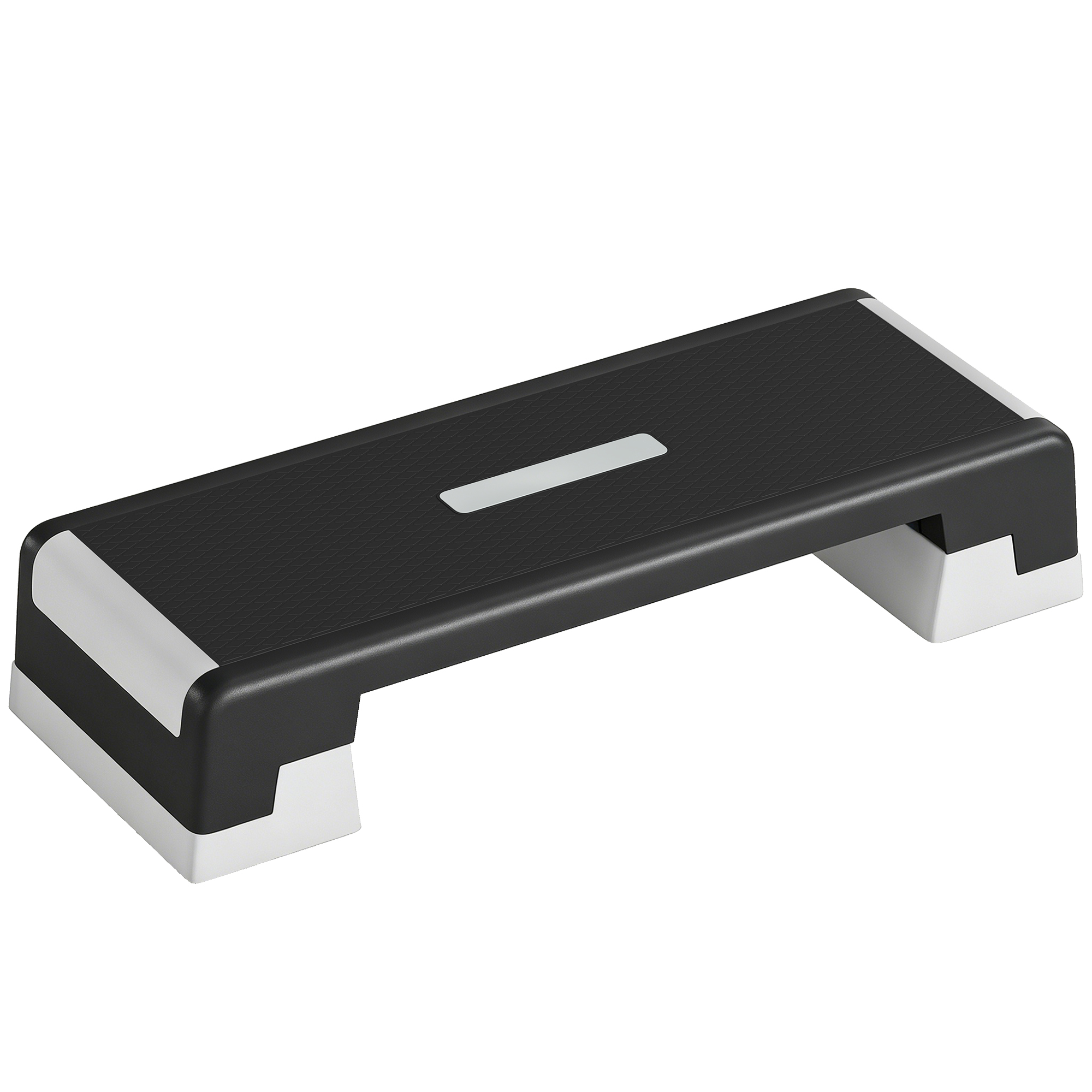 Reguleeritav aeroobikastep, 100 x 38 cm, must+hall
