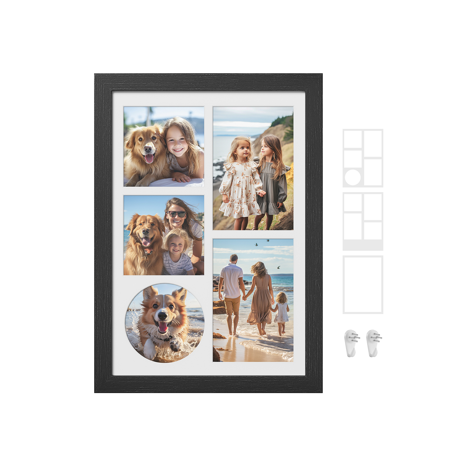 Bilžu rāmis A4 fotogrāfijām, 36,5 x 26 cm, MDF un stikls, melns oša tonis