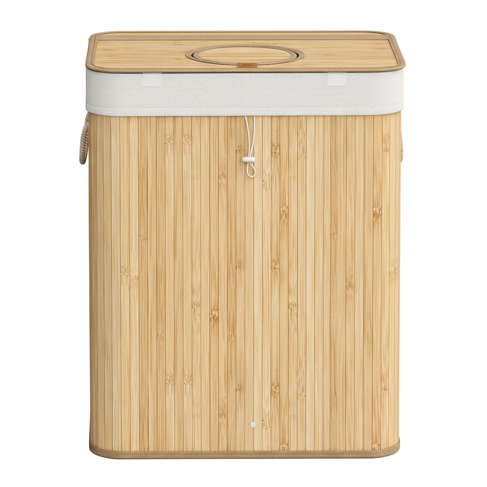 Depozīta pudeļu savākšanas konteiners, 95 l, bambuss, bēšs, 50,5 x 40,5 x 61 cm
