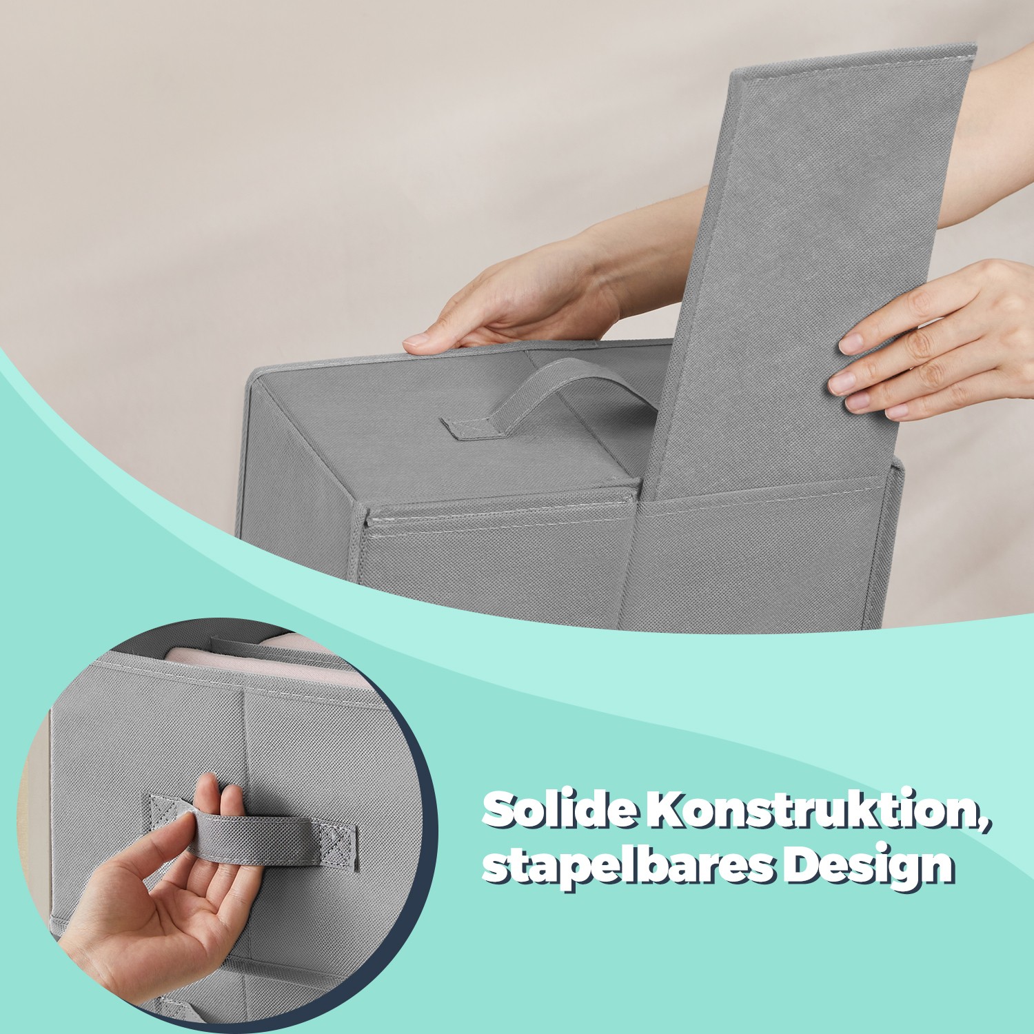 Skapja organizatori, 4 gab. komplekts, salokāmi, ar 6 nodalījumiem, 42 x 30 x 17 cm, baložpelēki - Image 3